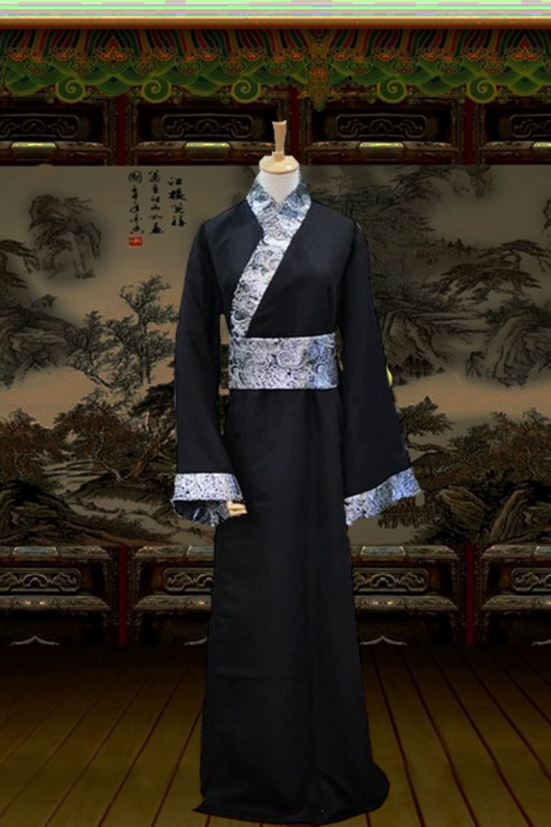 두루마기 한복 호의무사옷 조선시대옷 농민복 망토 흰색 노란 테두리 소매 155cm - 상세 이미지 4