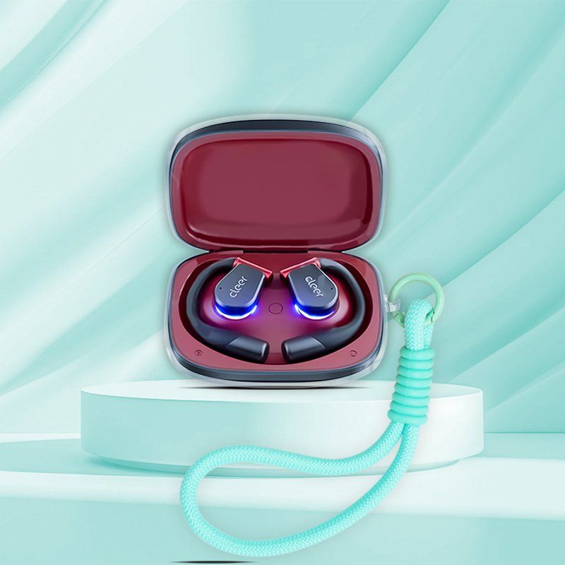 Cleer Arc 3Pro 무선 Bluetooth 헤드셋 보호 케이스 방지 초대형 투명한 소프트 고무 쉘 단순 브레이드 짧은 밧줄 Arc3 오픈 헤드 세트 투명 - 상세 이미지 4