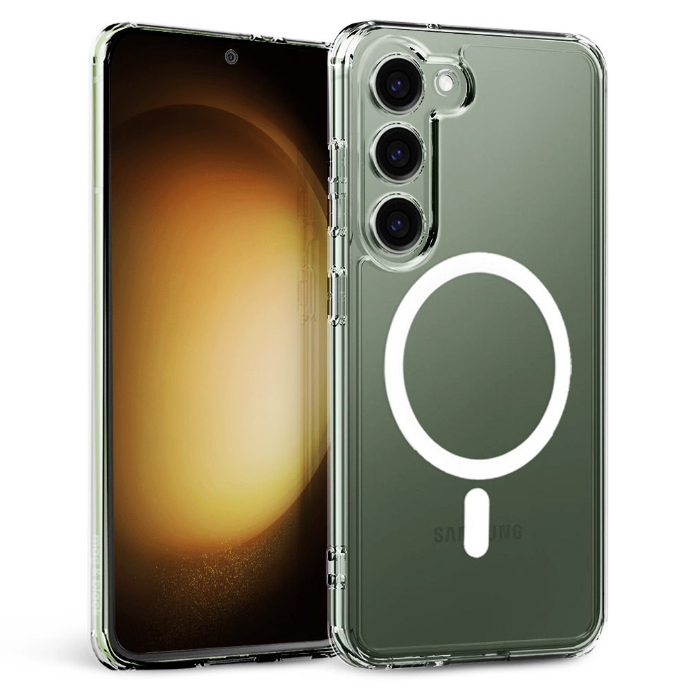 맥앤블랙 2배자력 맥세이프 케이스 핸드폰 범퍼 자석 투명, 갤럭시S23 플러스