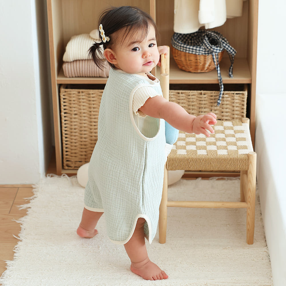 마롤로뜨 아기 수면조끼 신생아 3중거즈 간절기 겨울 사계절 유아 잠옷 뱀띠 베이지