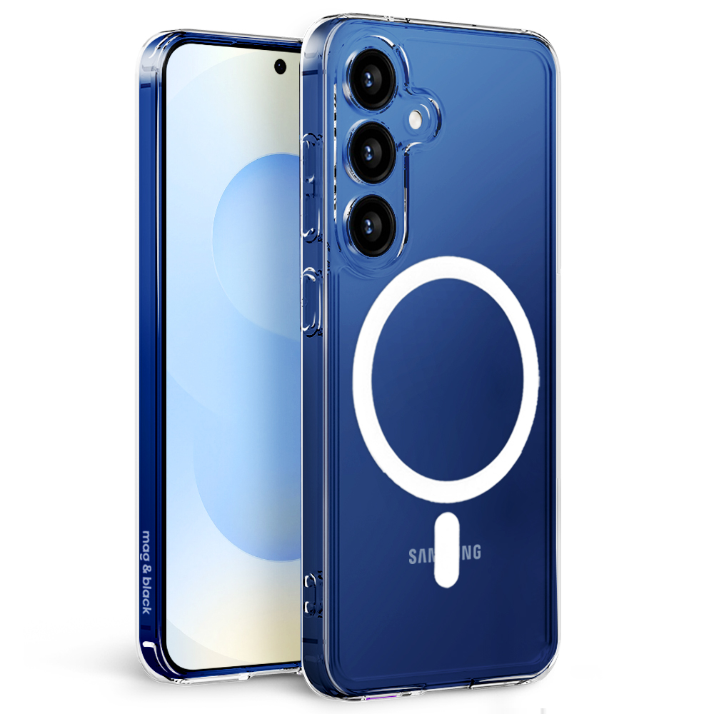 맥앤블랙 2배자력 맥세이프 케이스 핸드폰 범퍼 자석 투명, 갤럭시S25 플러스