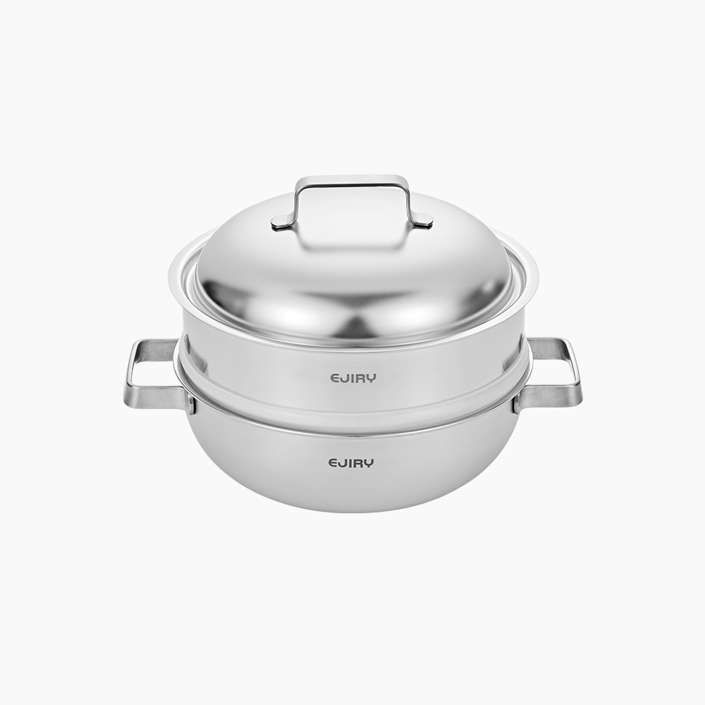 에지리 제노 무연마제찜기 파티웍 통5중 국내산 316스텐 인덕션 찜솥 24cm - 상품 이미지