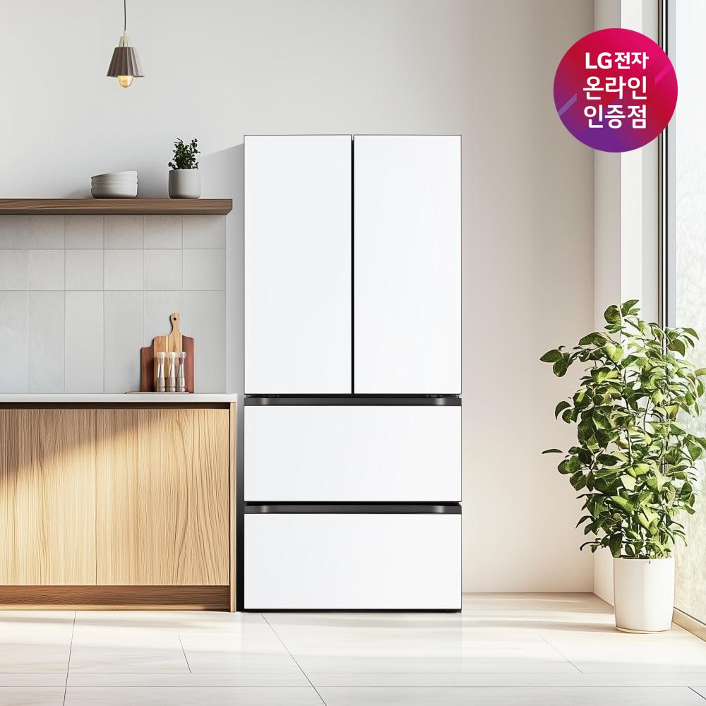 [최대혜택가 184만원][네이버 단독혜택] LG 디오스 오브제컬렉션 김치톡톡 Z494MQQ112 스탠드형 김치냉장고 4도어 491L (에센스화이트/메탈)