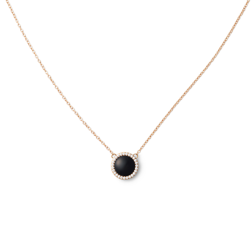 다니엘 웰링턴 AUDREY NECKLACE BLACK AGATHE 큐빅 팬던트 목걸이 - 상품 이미지