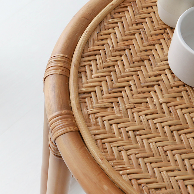 LOTTAN 원형 사이드테이블 D40 라탄 내추럴 8956.7505