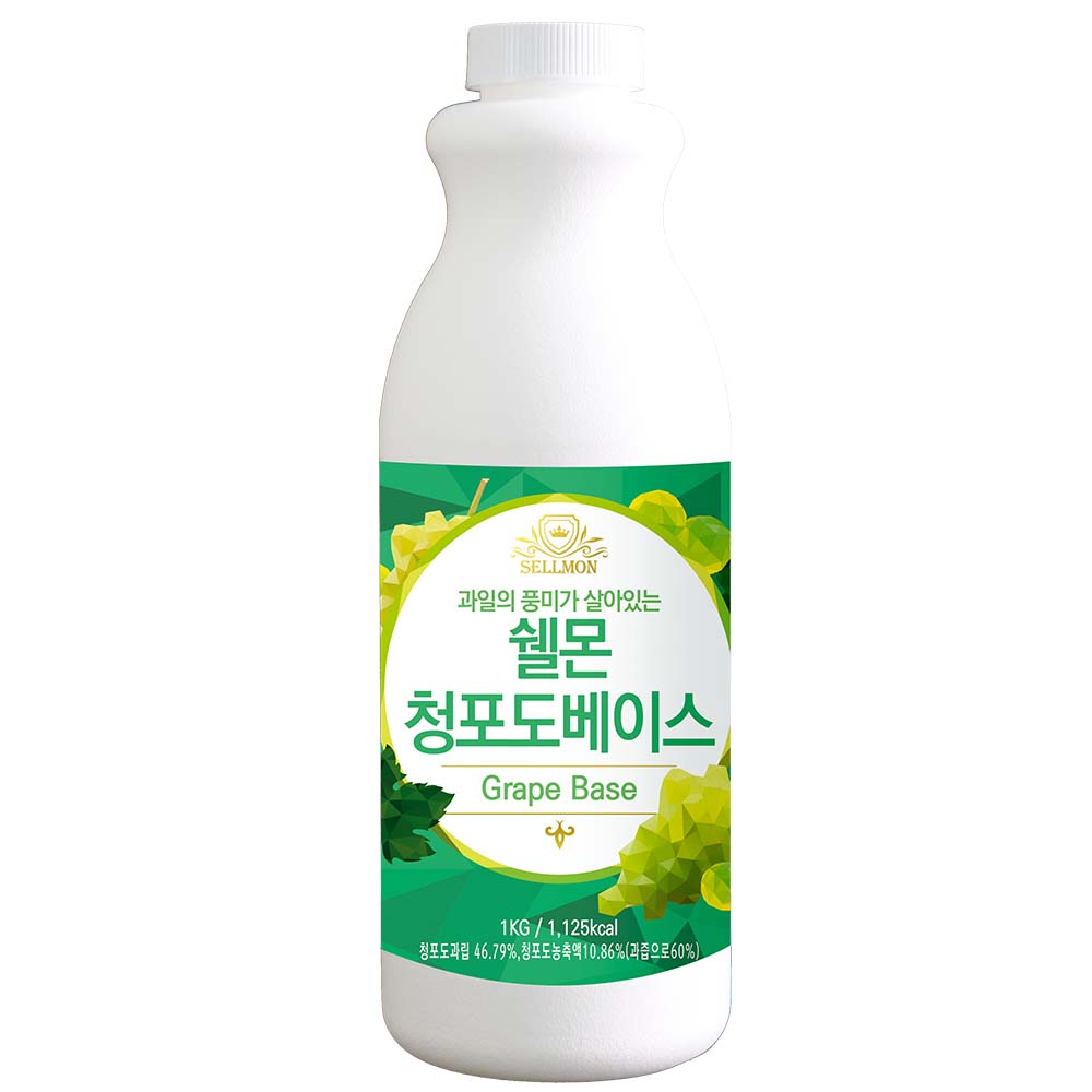 카페음료 시럽 농축액 쉘몬 청포도1kg  음료베이스 종류 30여가지