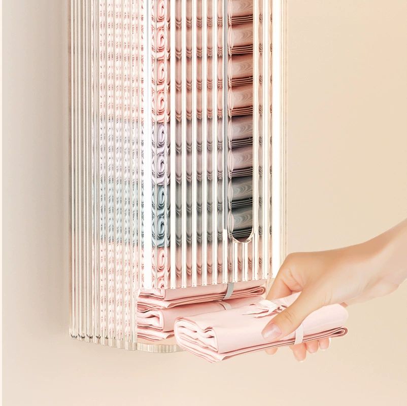 대용량 양말 속옷디스펜서 부착식 정리 서랍장 벽걸이 투명 녹색-단품-대 - 상세 이미지 4