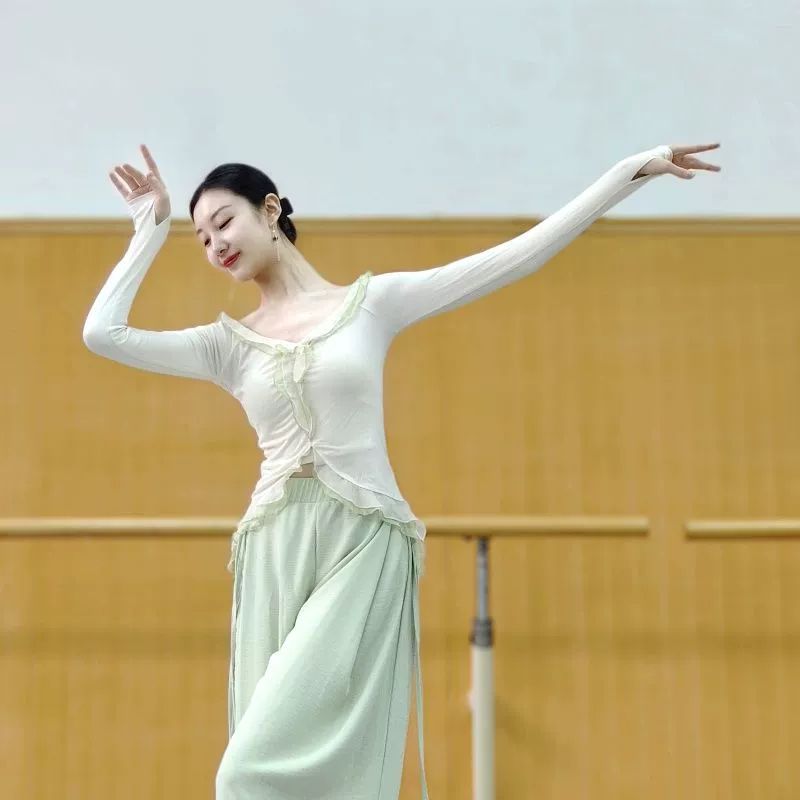 한국무용연습복 바지 연습복 댄스복 그라데이션 입시복 살구색 S - 상세 이미지 2