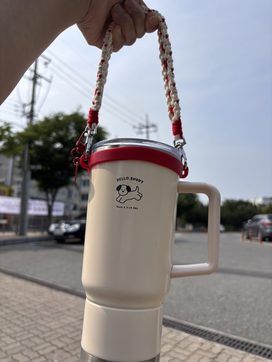 텀블러 스트랩 손잡이 스탠리 호환 핸들 텀블러꾸미기 텀꾸 핸드메이드 하트 이미지 8