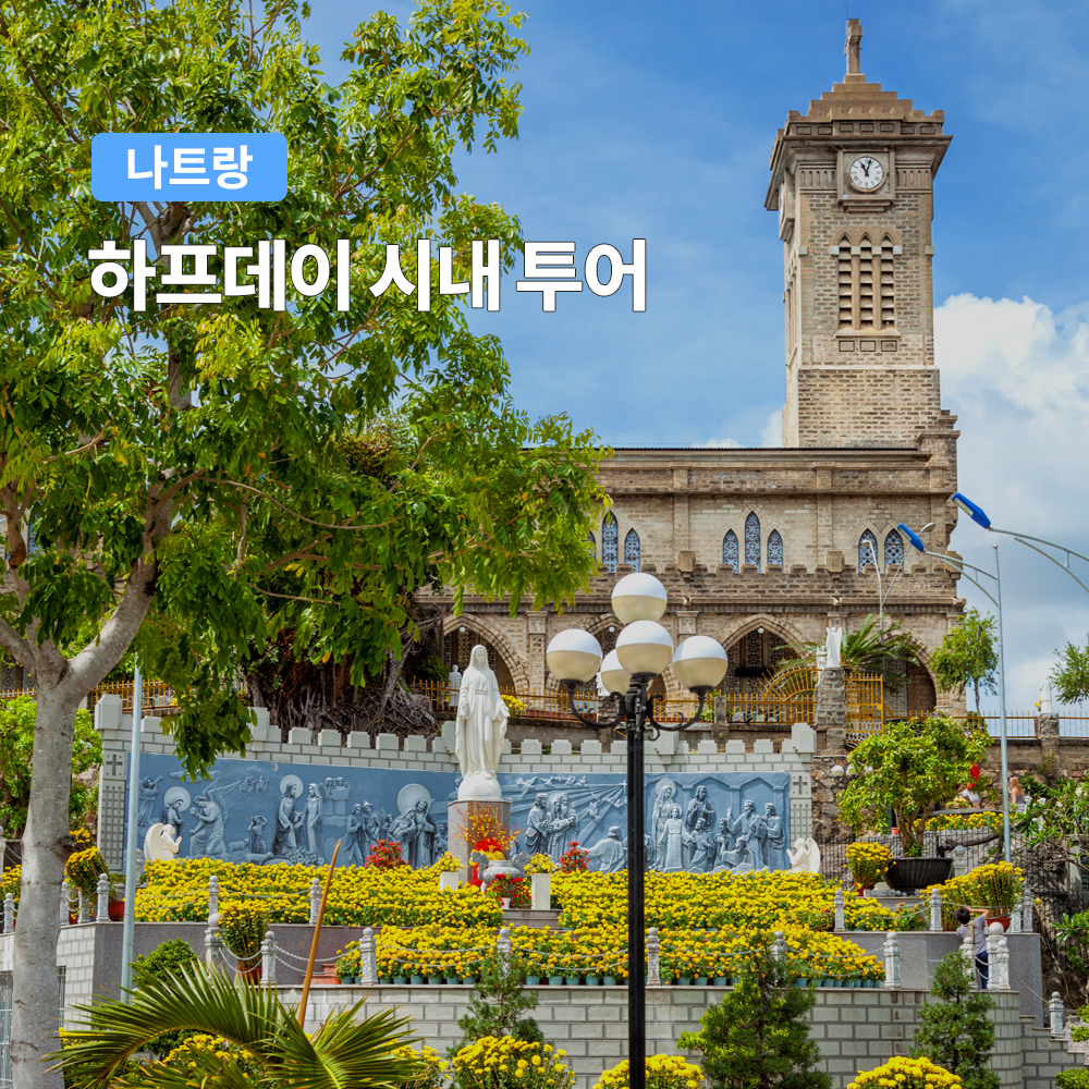 나트랑 반나절 하프데이 시내 투어 오전/오후 (담시장 대성당 롱선사 픽업샌딩 포함)