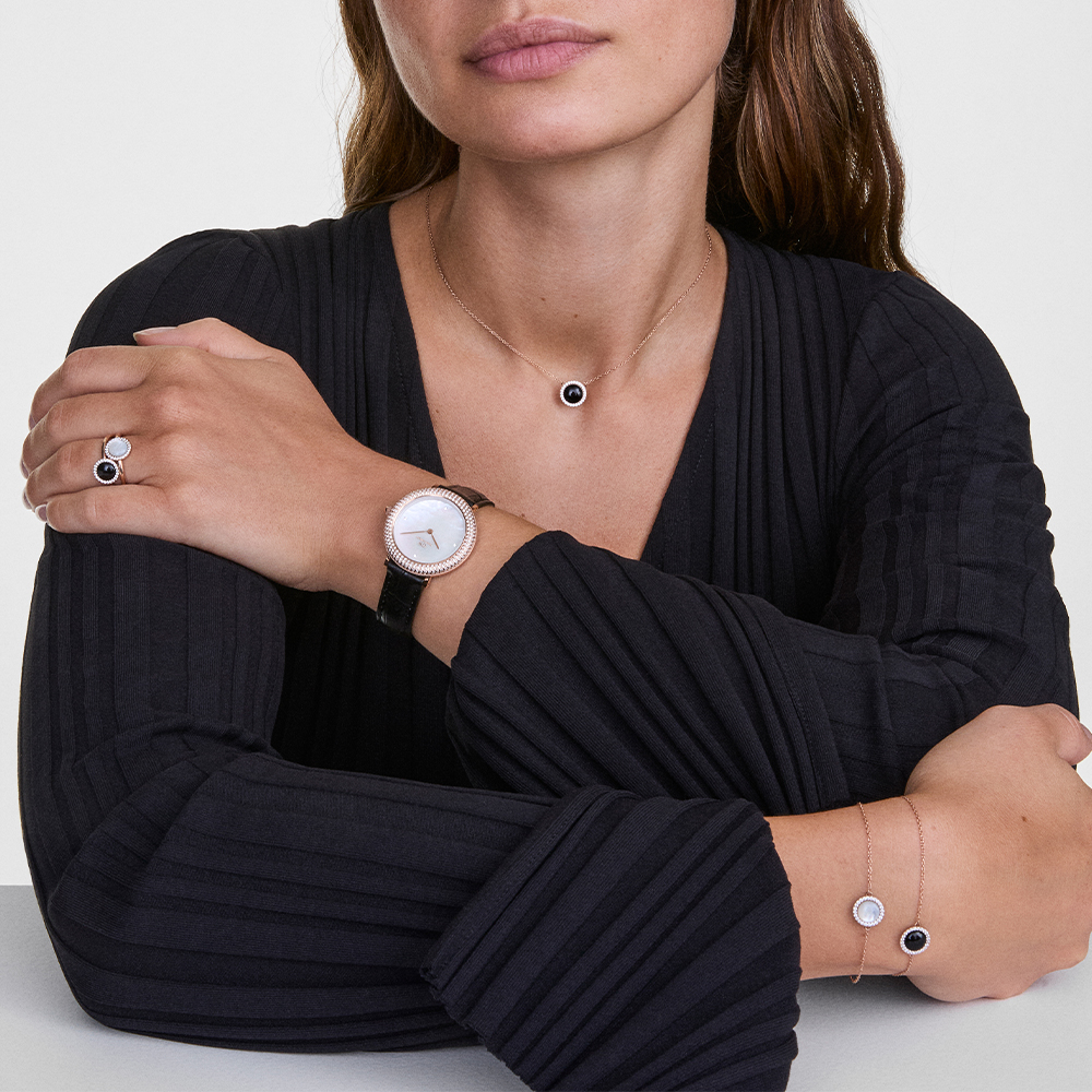 다니엘 웰링턴 AUDREY BRACELET BLACK AGATHE 원석 데일리 체인팔찌 - 상세 이미지 5