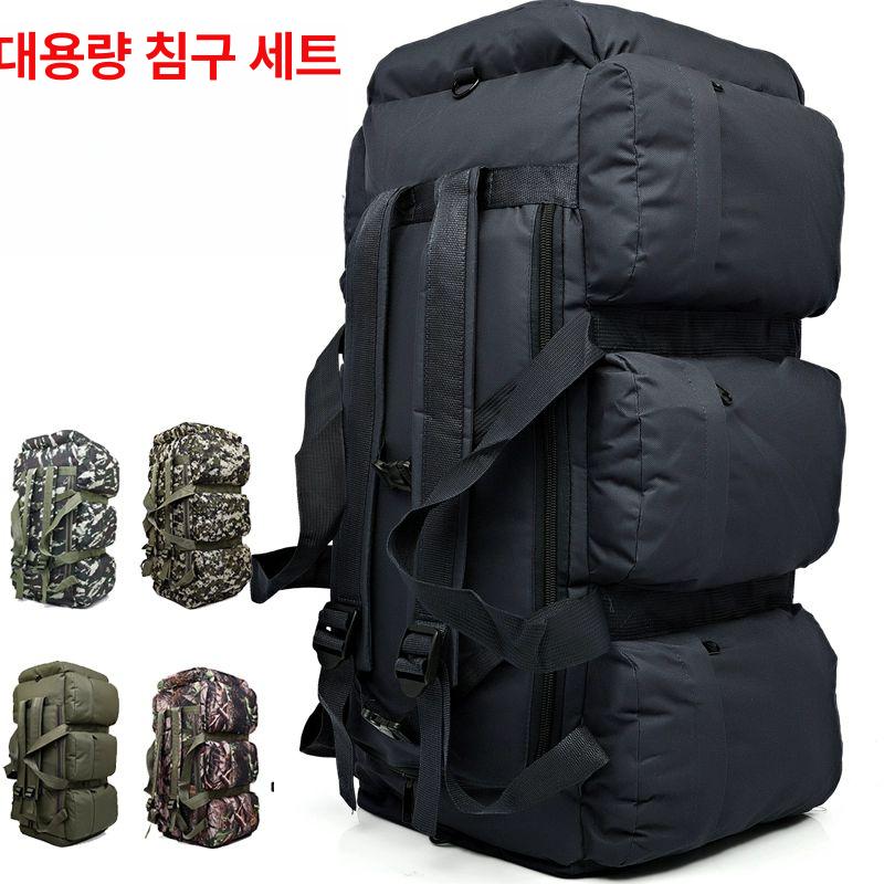 대형 군용 더블백 군대 군인 세계여행 주짓수 도복 야외 검정색 90리터 - 상세 이미지 2