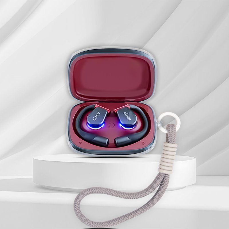 Cleer Arc 3Pro 무선 Bluetooth 헤드셋 보호 케이스 방지 초대형 투명한 소프트 고무 쉘 단순 브레이드 짧은 밧줄 Arc3 오픈 헤드 세트 투명 - 상품 이미지