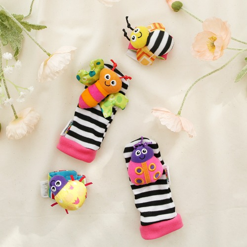 라마즈 손 발목 딸랑이 세트 핑크 백일 돌 출산 선물 장난감 놀이 제품 이미지