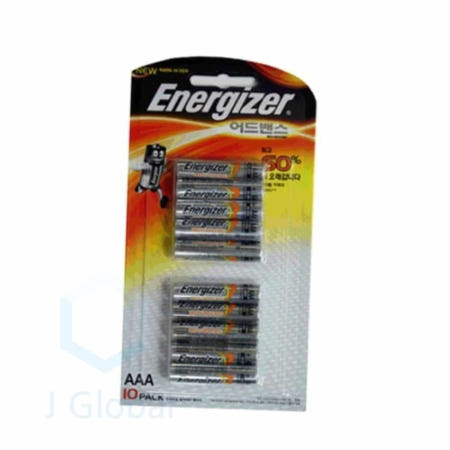 에너자이저 어드밴스 AAA건전지 LR3 10개입 시계배터리 AAA배터리 장난감건전지