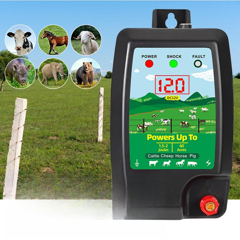 스마트 전자 울타리 시스템 고압 가축 보호망 농장 전기 목책기 방수 소 보호 양 디지털 유럽 - 상품 이미지