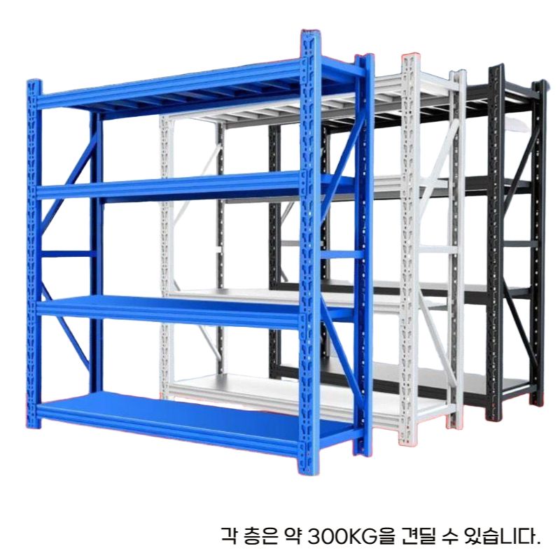 매장 창고 철제선반 마트 공장 상품 정리대 다층 렉 화이트 3단 120x50x202 - 상세 이미지 3