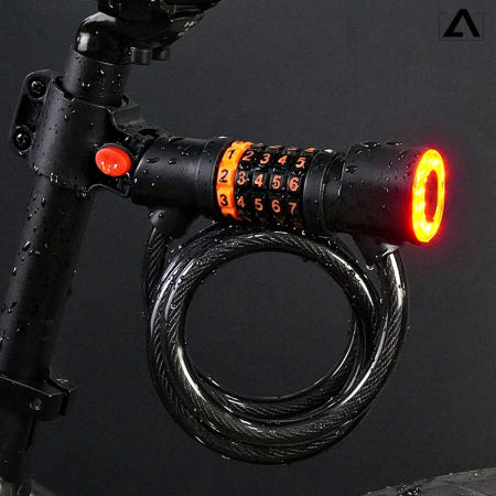 자전거 번호키 자물쇠 오토바이 후미등 LED 라이트 잠금장치
