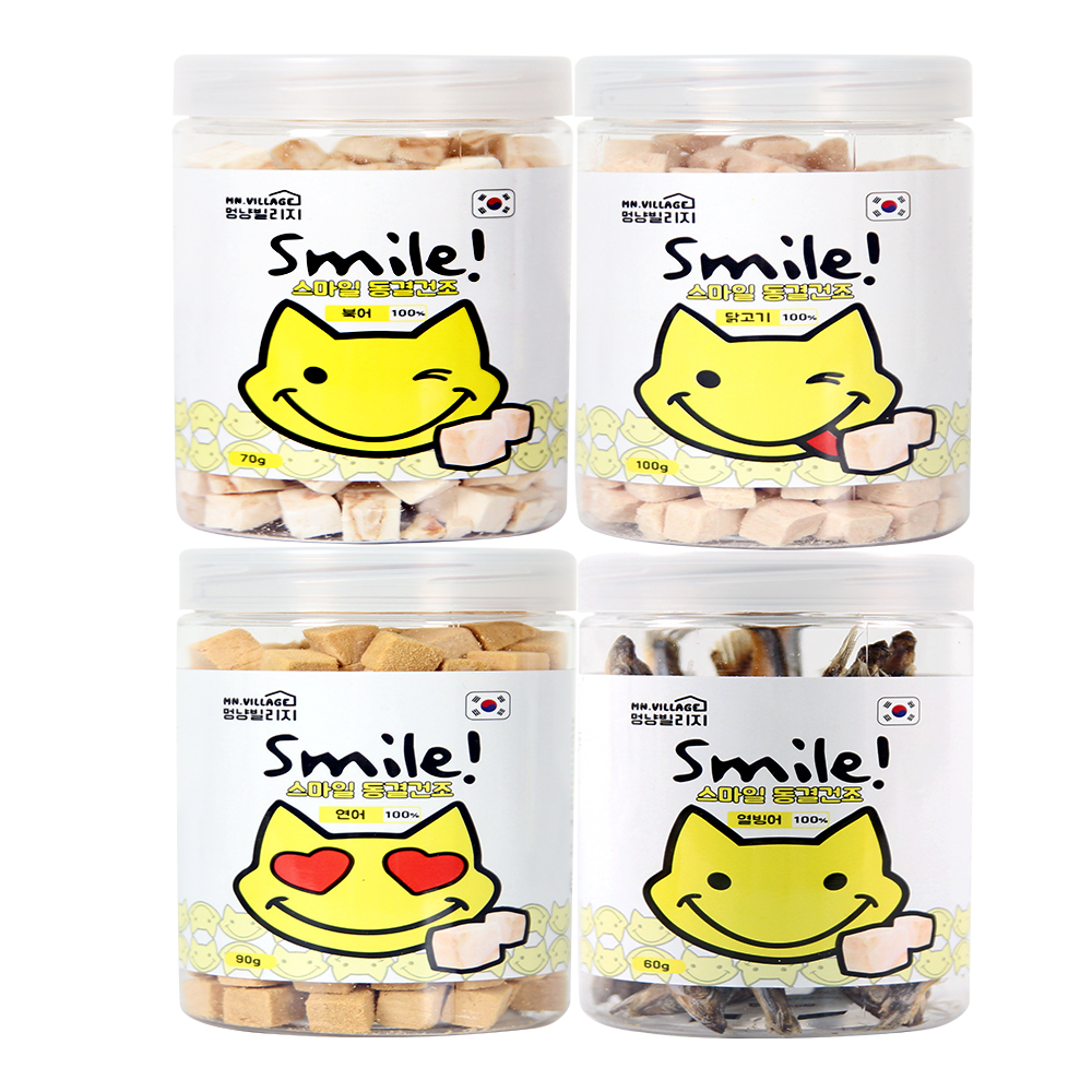 멍냥빌리지 스마일 강아지 동결건조 간식 트릿 강아지 치킨 닭가슴살, 100g, 1개 - 상세 이미지 5