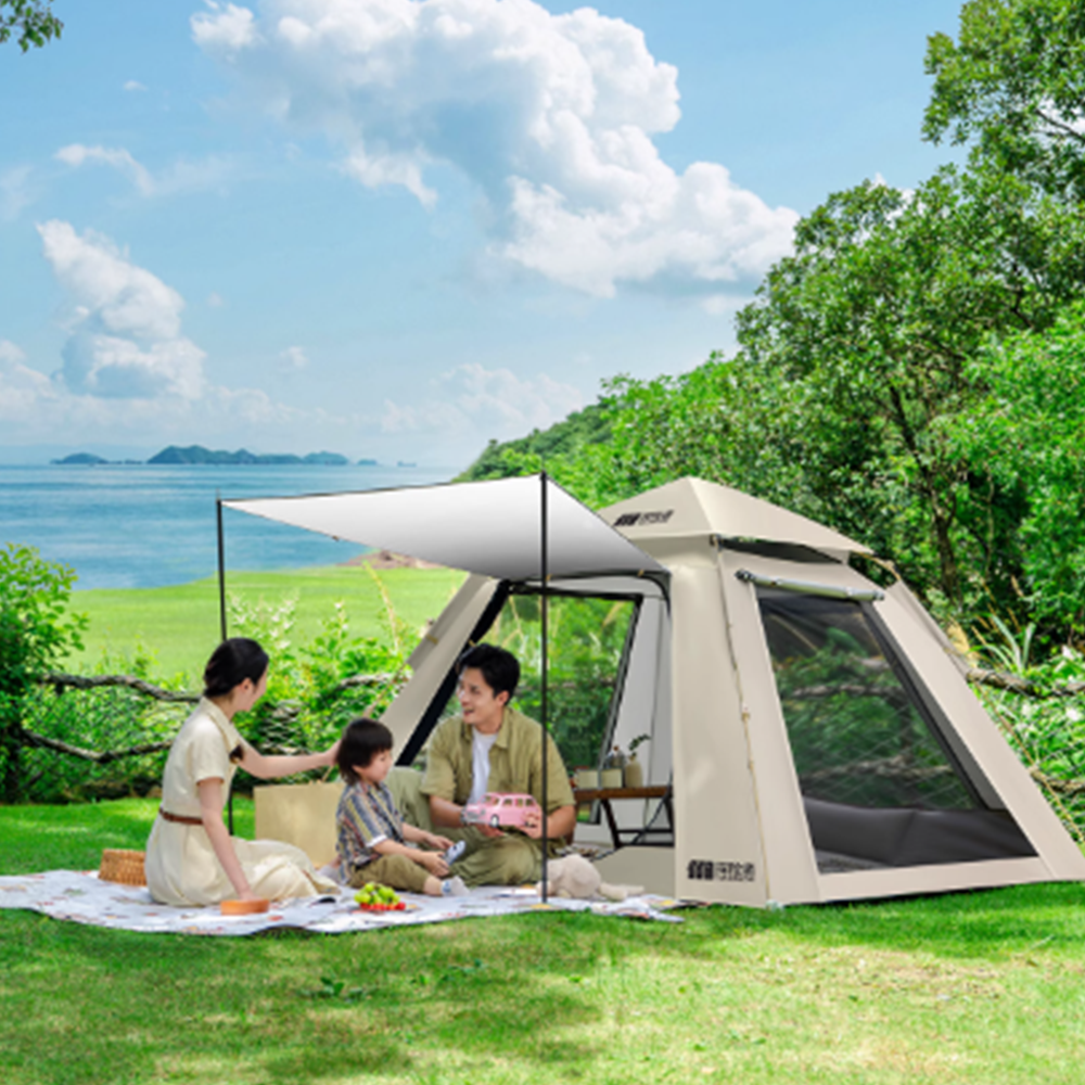 3초 원터치 텐트 1인용 경량 자동 캠핑 백패킹 방수 야외용 두문두창방수매트