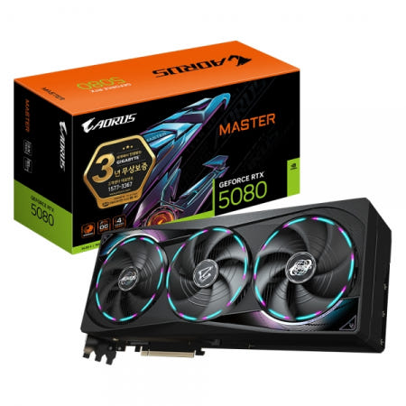 GIGABYTE GIGABYTE AORUS 지포스 RTX 5080 MASTER D7 16GB 제이씨현