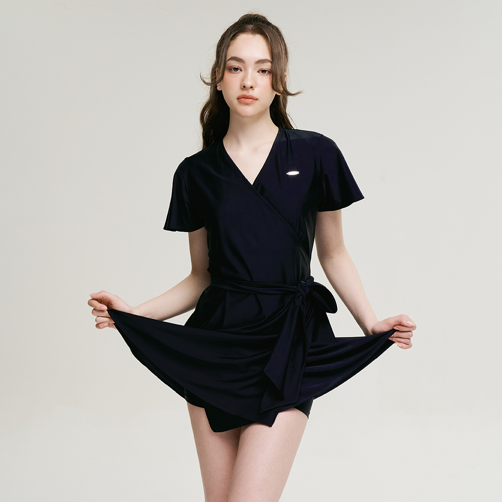 원피스 수영복 여성 래쉬가드 비치웨어 빅사이즈 체형커버 리본 스트링 팬츠세트