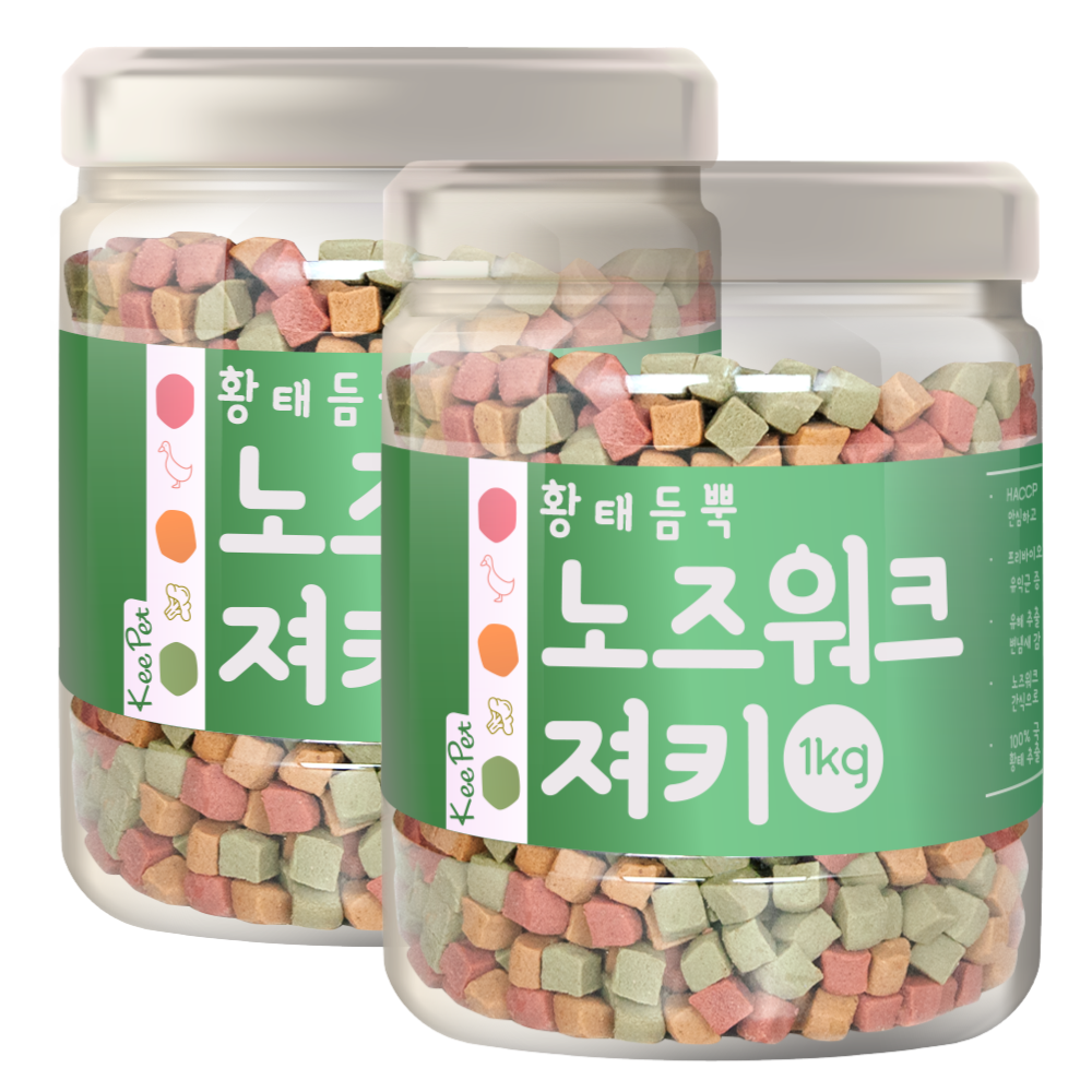 킵펫 국내산 강아지 간식 노즈워크 져키 트릿 황태맛, 1kg, 2개 - 상품 이미지