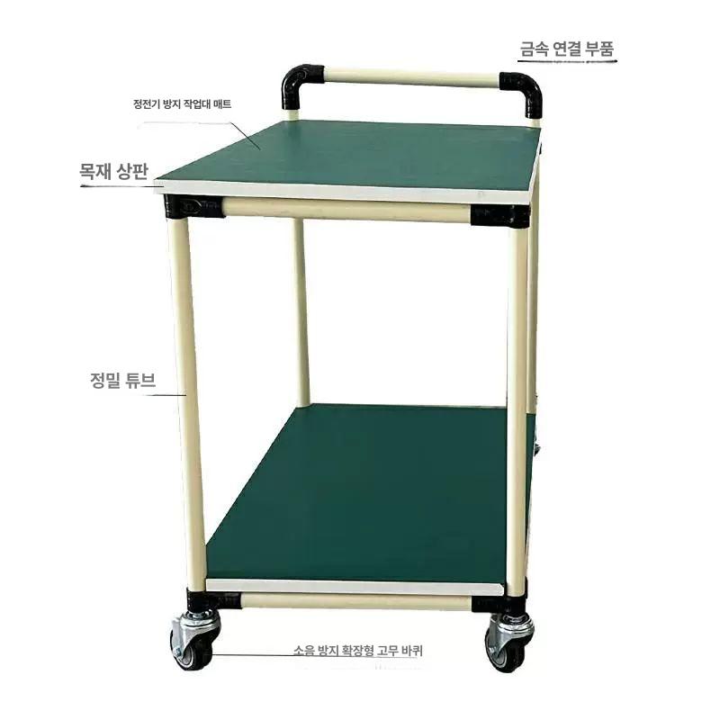 구루마 카트 운반기 캐스터 농업용 우레탄 대형 산업용 2층 400x400x850mm - 상세 이미지 2