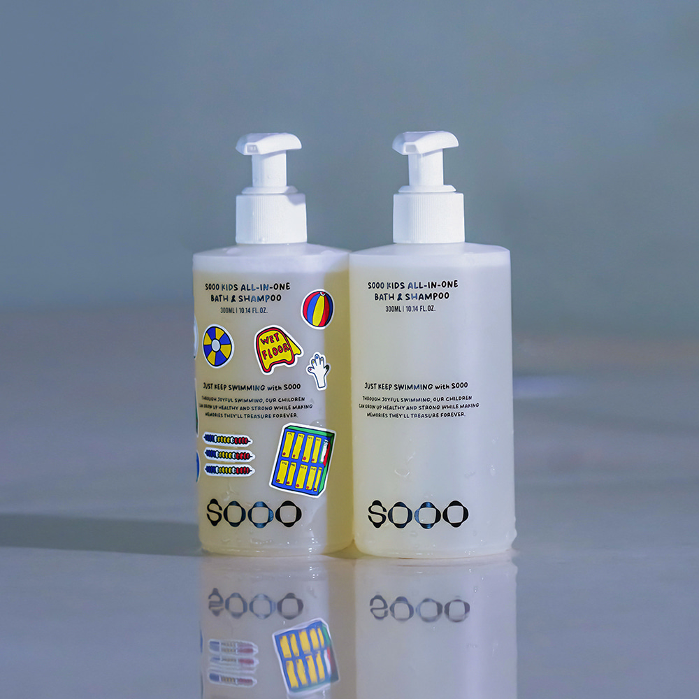 [내일배송]SOOO SWIM KIDS ALL-IN-ONE 수샴푸 키즈 올인원 바스앤샴푸 300ml 이미지 2