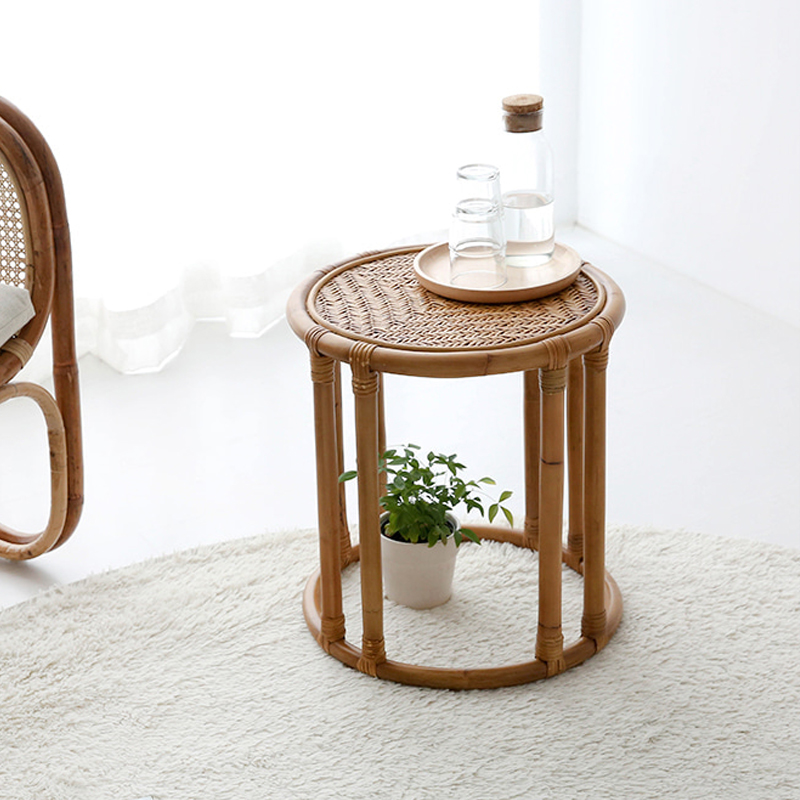 LOTTAN 원형 사이드테이블 D40 라탄 내추럴 8956.7505