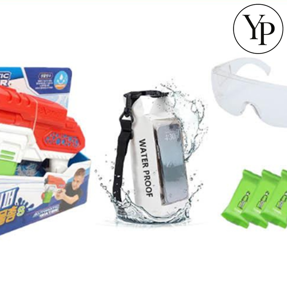 워터밤 준비물 물놀이 세트 고글 물총 코인수건 방수팩 공룡물총 타월 올인원팩