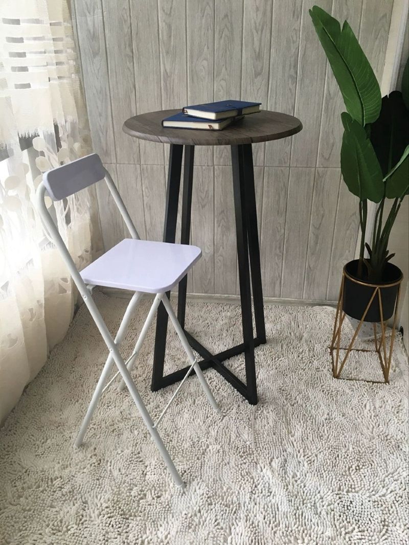 간단한 접이식 49cm 높은의자 스터디 카페 모던 70CM 화이트 목재무늬색 60cm A - 상세 이미지 2