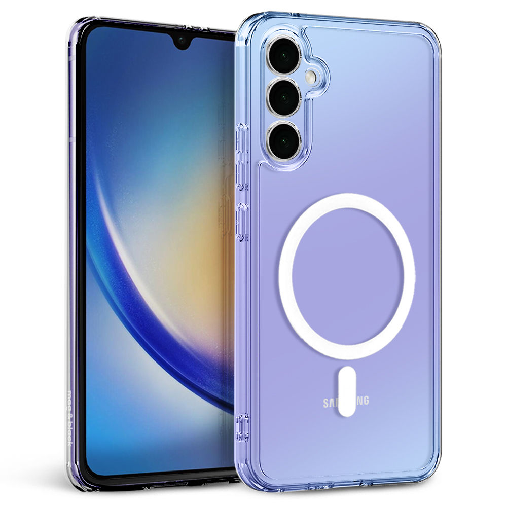 맥앤블랙 2배자력 맥세이프 케이스 핸드폰 범퍼 자석 투명, 갤럭시A23