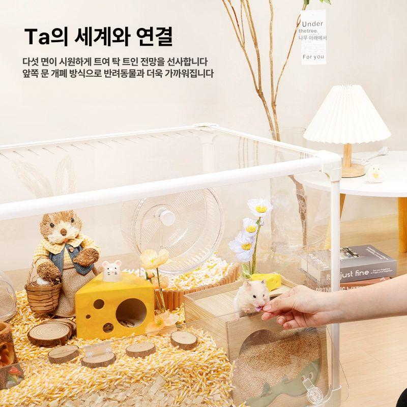 햄스터 케이지 아크릴 피그미다람쥐 키우기 도마뱀 놀이터 치즈 상자-100cm - 상세 이미지 2