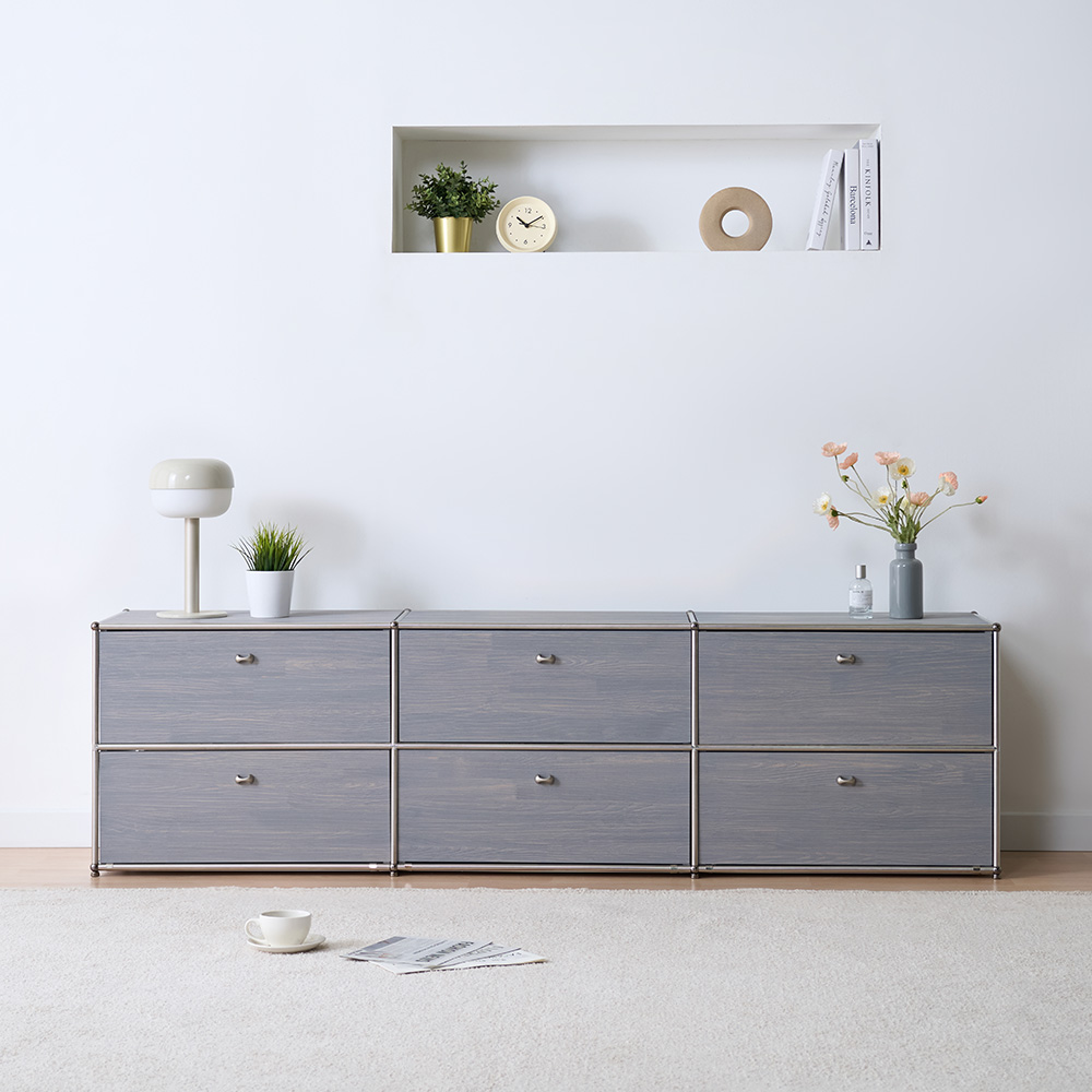 동서가구 오보에 원목 거실장 2000, 그레이