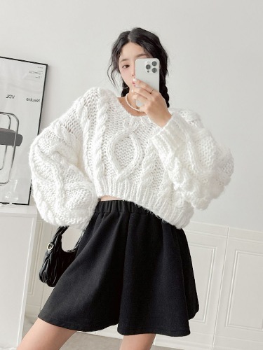 폼나나 Pomnana 오버핏 숏 A라인 기모치마바지 가을 겨울 팬츠 - 상품 이미지