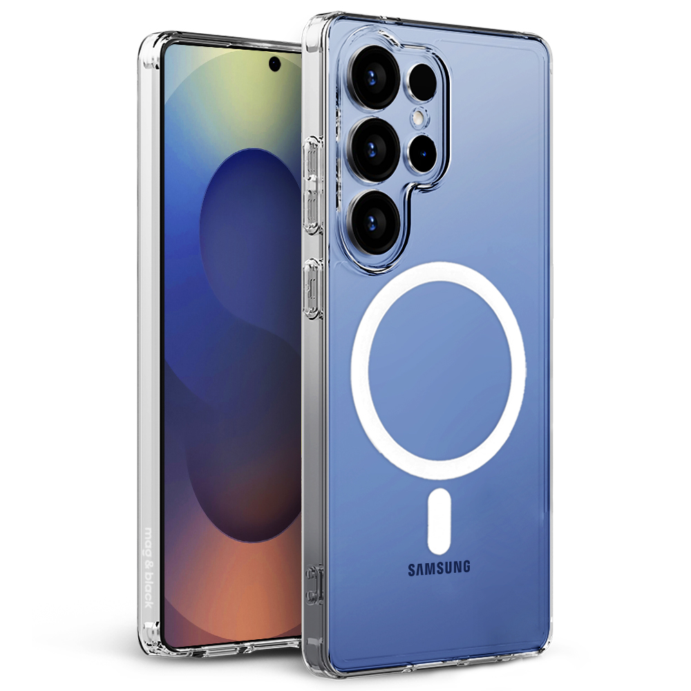 맥앤블랙 2배자력 맥세이프 케이스 핸드폰 범퍼 자석 투명, 갤럭시S25 울트라