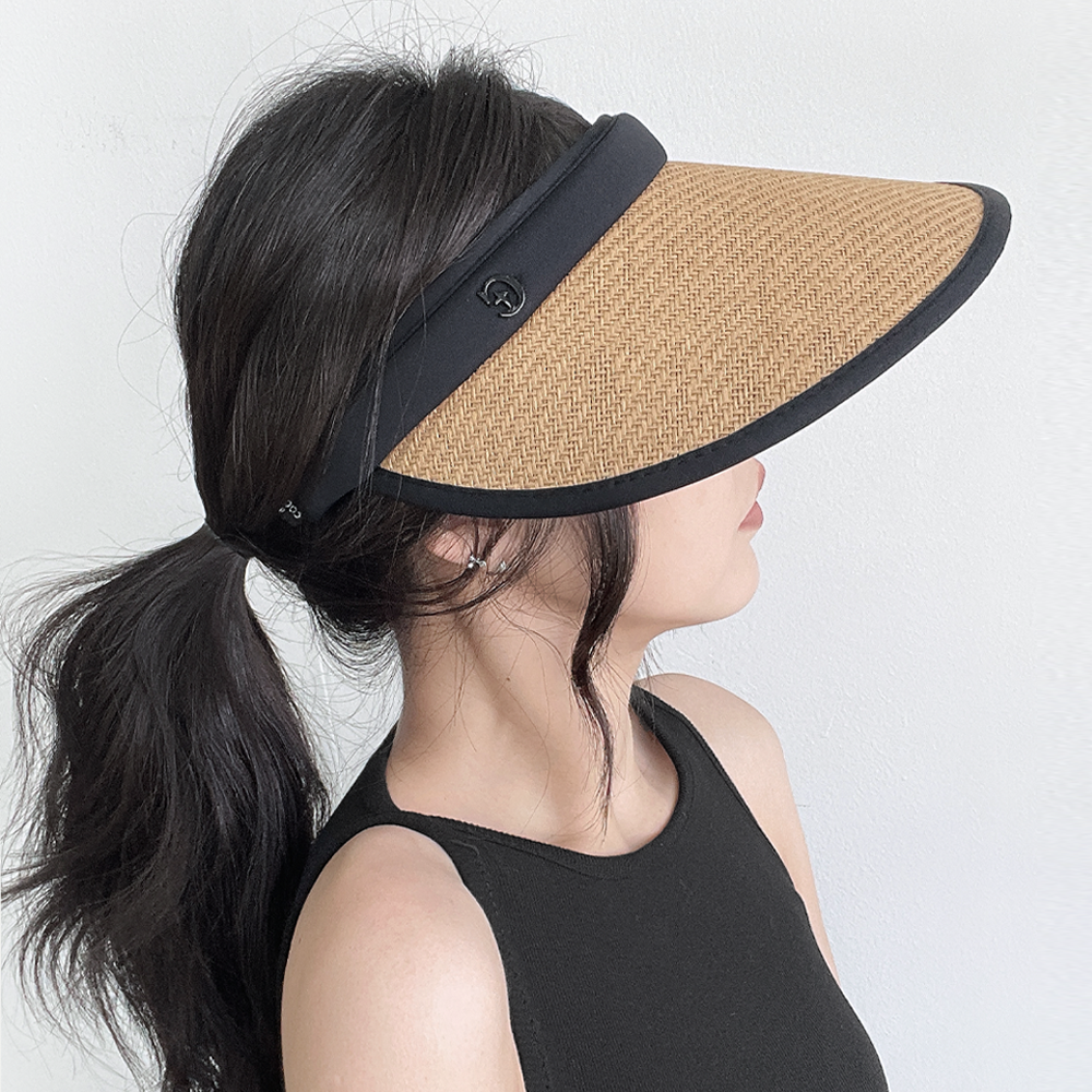 라탄 자외선차단 여성 여름 썬캡 챙넓은 햇빛가리개 밀짚 모자