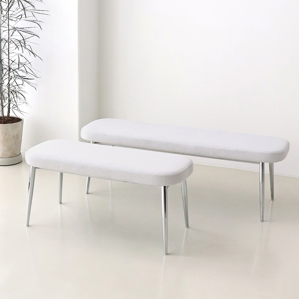 로페 2인용 3인용 벤치의자 발수코팅 크롬프레임 인테리어 식탁 의자