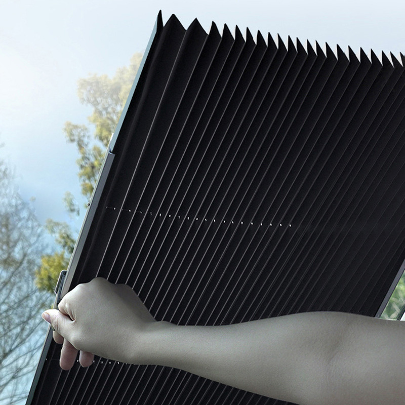 블라인드 차량용 햇빛가리개 자동차 앞유리 썬바이저 간편한 탈부착 155x70cm - 상세 이미지 3