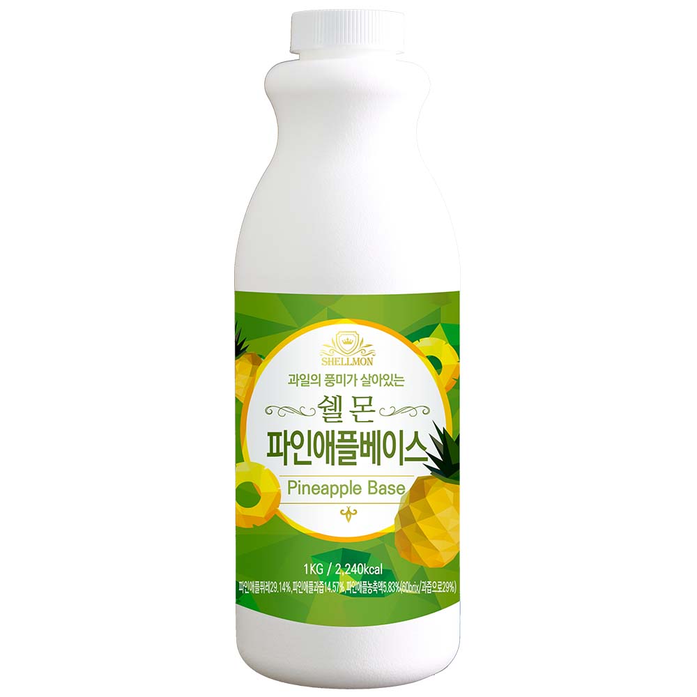쉘몬 파인애플 과일 농축액 음료베이스 1kg 에이드 스무디 - 상품 이미지