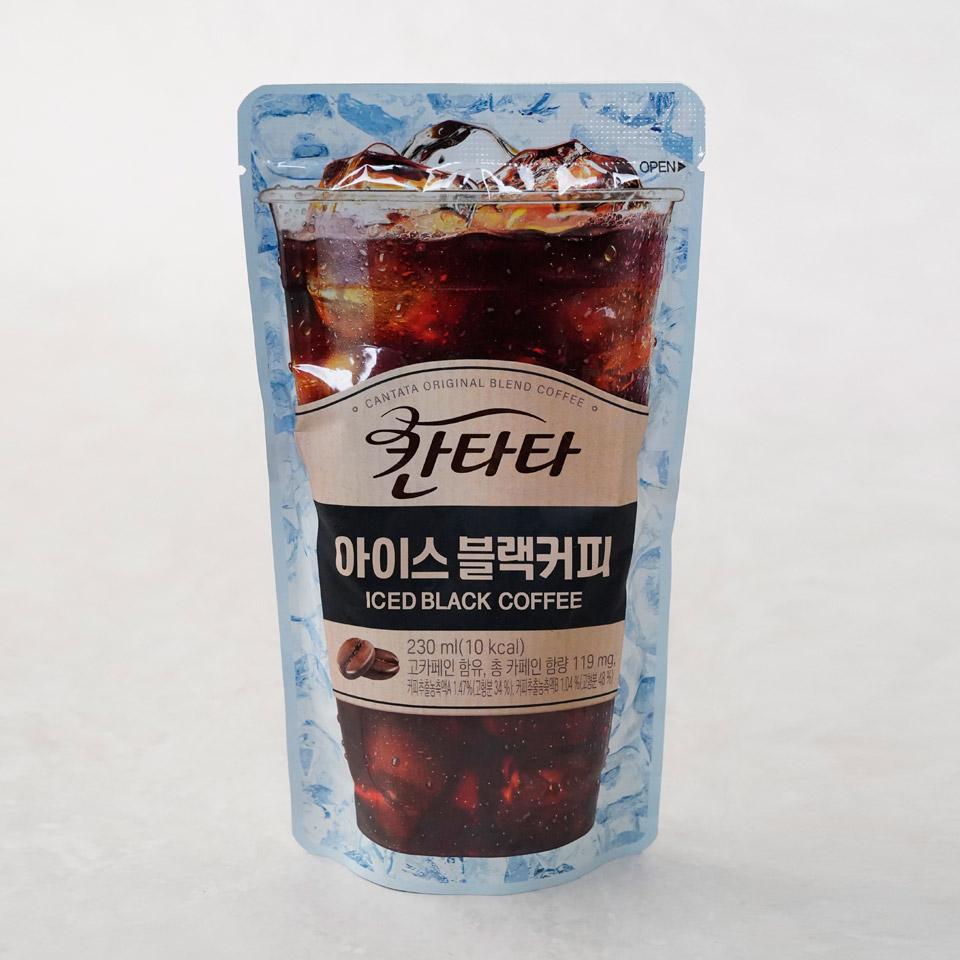 메가마트 롯데칠성 칸타타 아이스 블랙커피 파우치 230ml - 상품 이미지