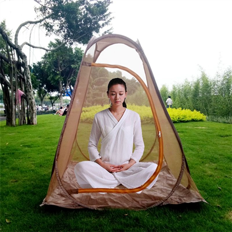 얼음낚시 1인용 텐트 바람막이 방풍 민물 1인 밀리터리 갈색 2mx2mx1.4m 4면 메시 방충 통기 - 상세 이미지 2