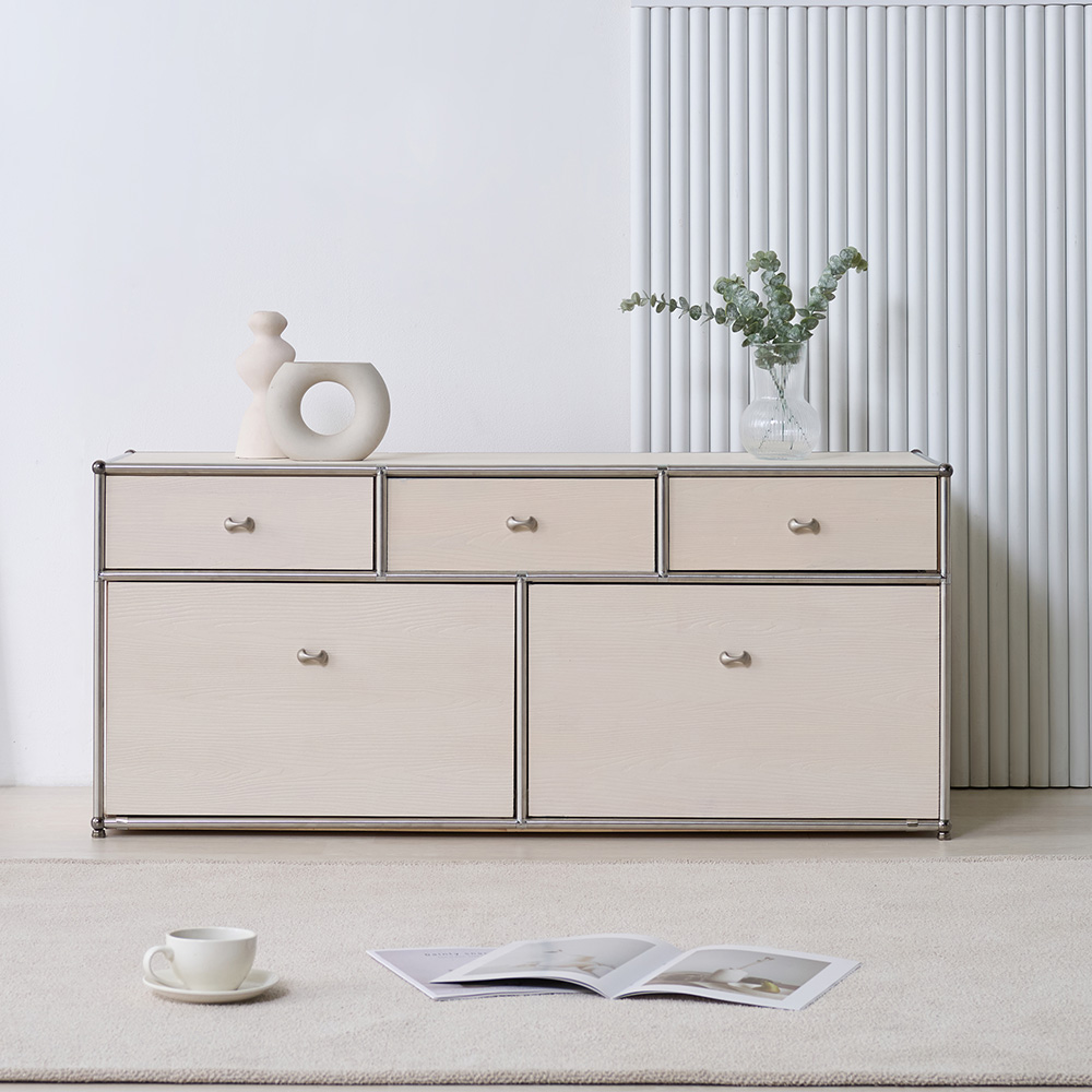 동서가구 오보에 원목 거실장 1200, 베이지