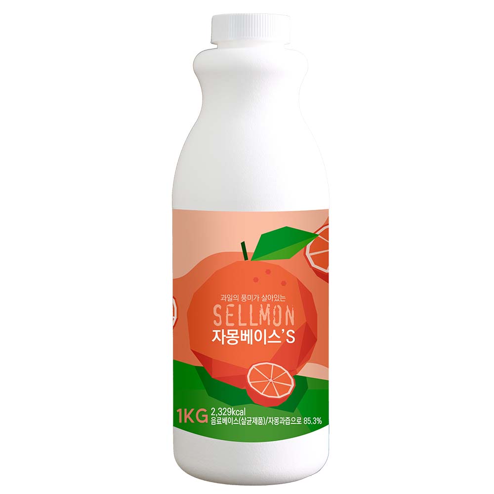 카페음료 시럽 농축액 쉘몬  액상타입 자몽s 1kg 음료베이스 종류 30여가지 - 상품 이미지