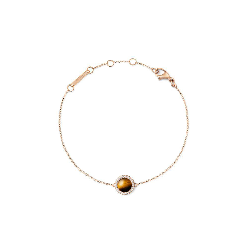 다니엘 웰링턴 AUDREY BRACELET TIGER EYE 원석 큐빅 메탈 체인팔찌 - 상품 이미지