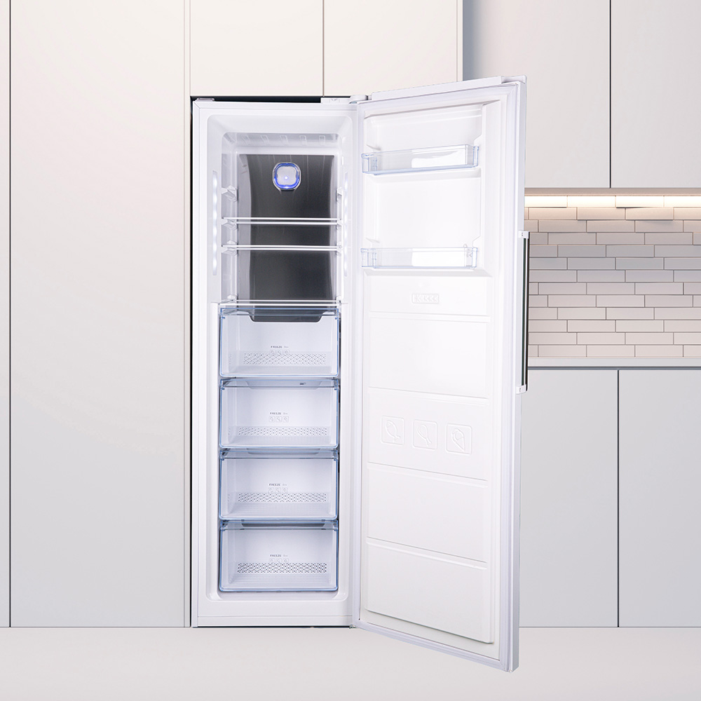 쿠잉 스탠드 냉동고 FR-N280 서랍형 소형 가정용 원룸 음쓰 화이트