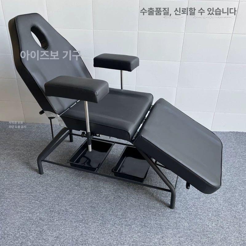 반영구 미용 베드 안마 속눈썹 왁싱 리프팅 3단 피부샵 간편한 흰색-팔걸이 배개 없음 공식 기본형 - 상세 이미지 2