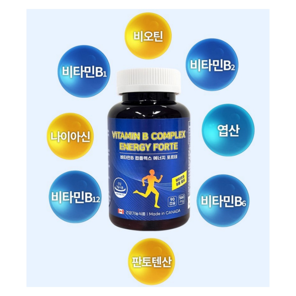 에버그린 비타민B 컴플렉스 에너지 포르테 고용량 B3 고농축 아이판토텐산 90캡슐, 3개 - 상세 이미지 5