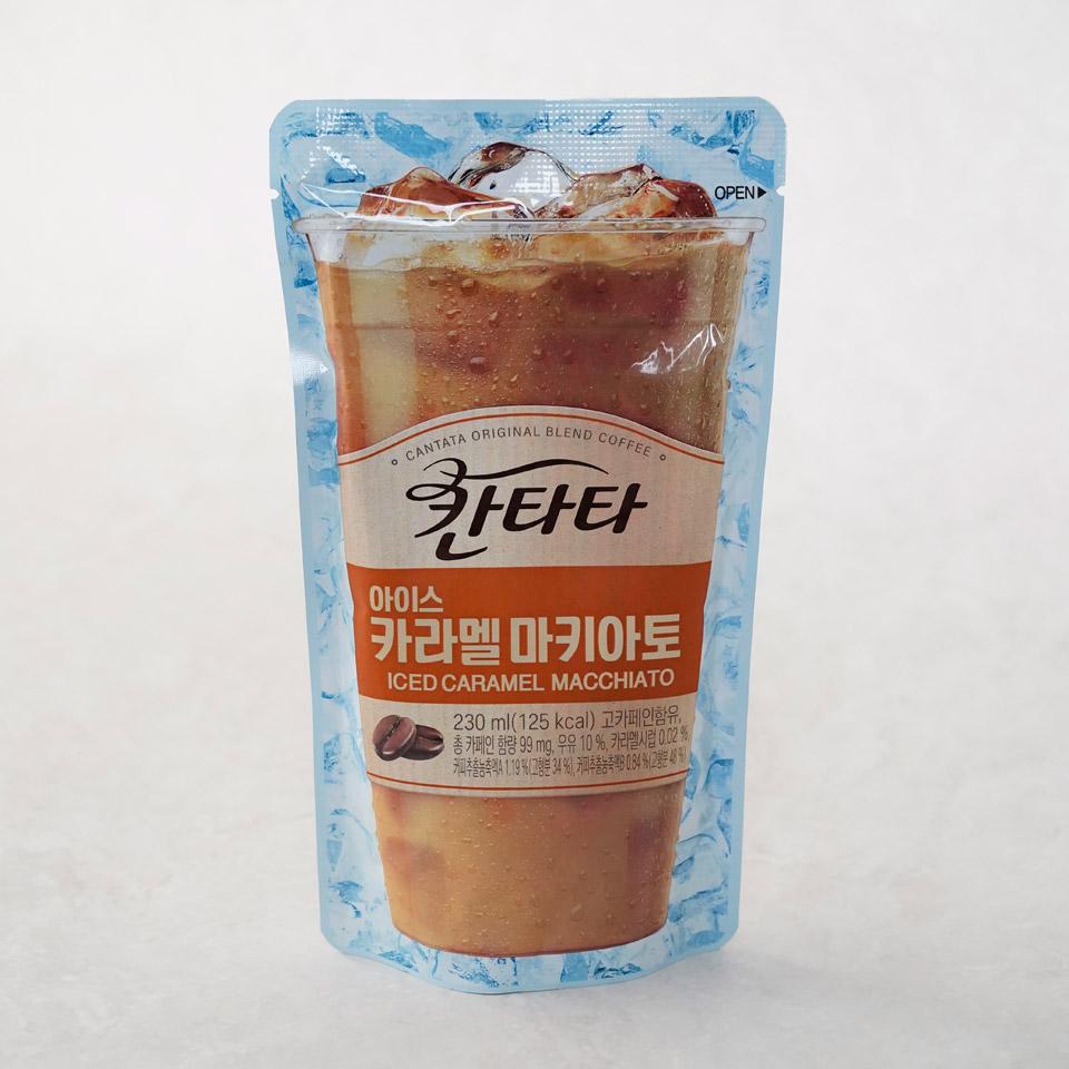 메가마트 롯데칠성 칸타타 카라멜마키아토 파우치 230ml - 상품 이미지